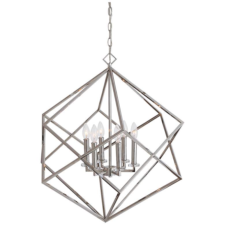 Image 3 Uttermost Euclid 26 inch Wide Polished Nickel 6-Light Pendant