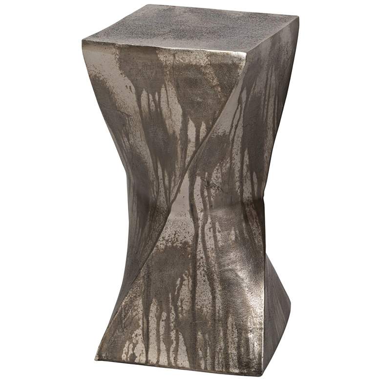 Image 2 Uttermost Euphrates 10 inch Wide Tarnished Silver Accent Table