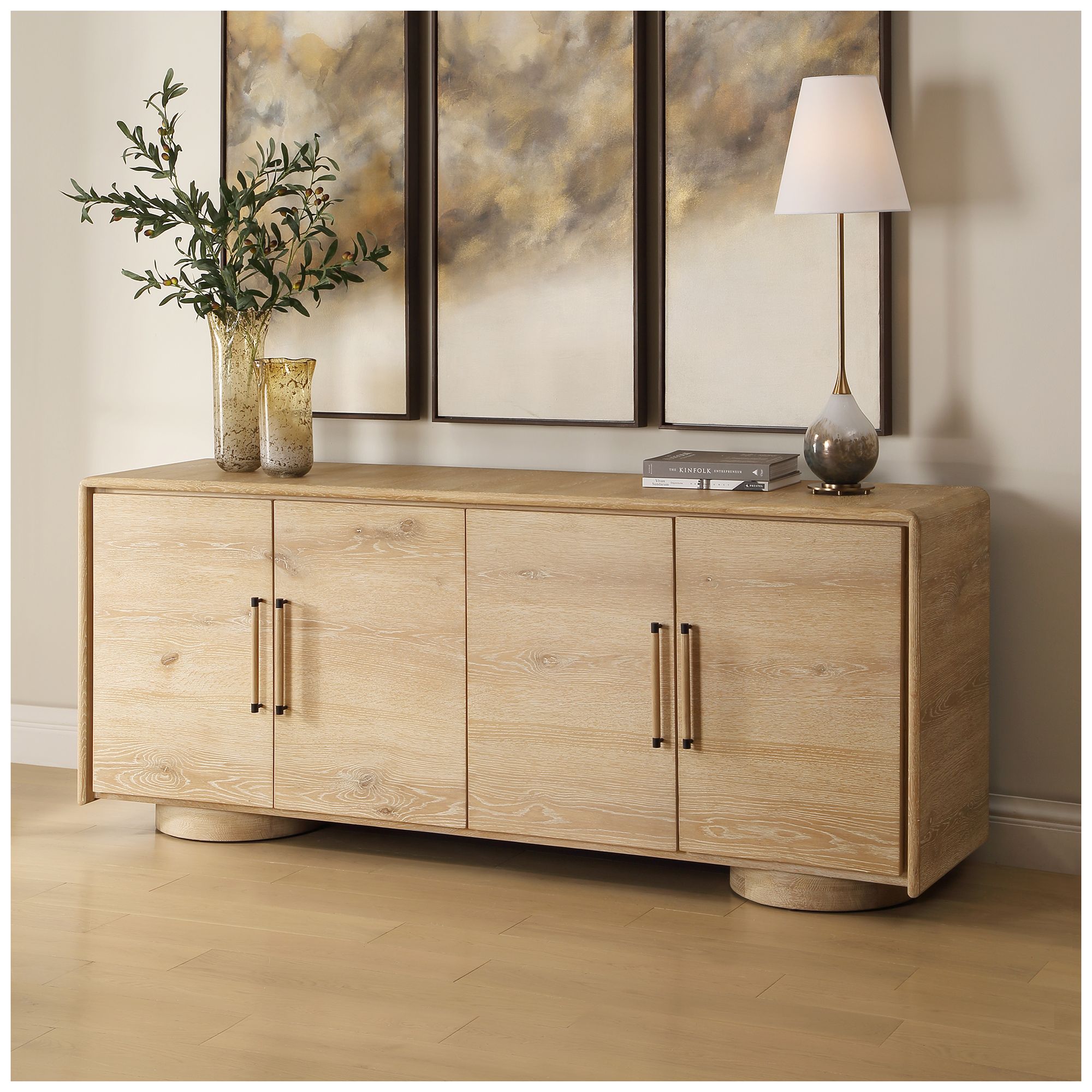 Image 3 Uttermost Evanston 78 3/4" Wide 4 Door Cabinet more views