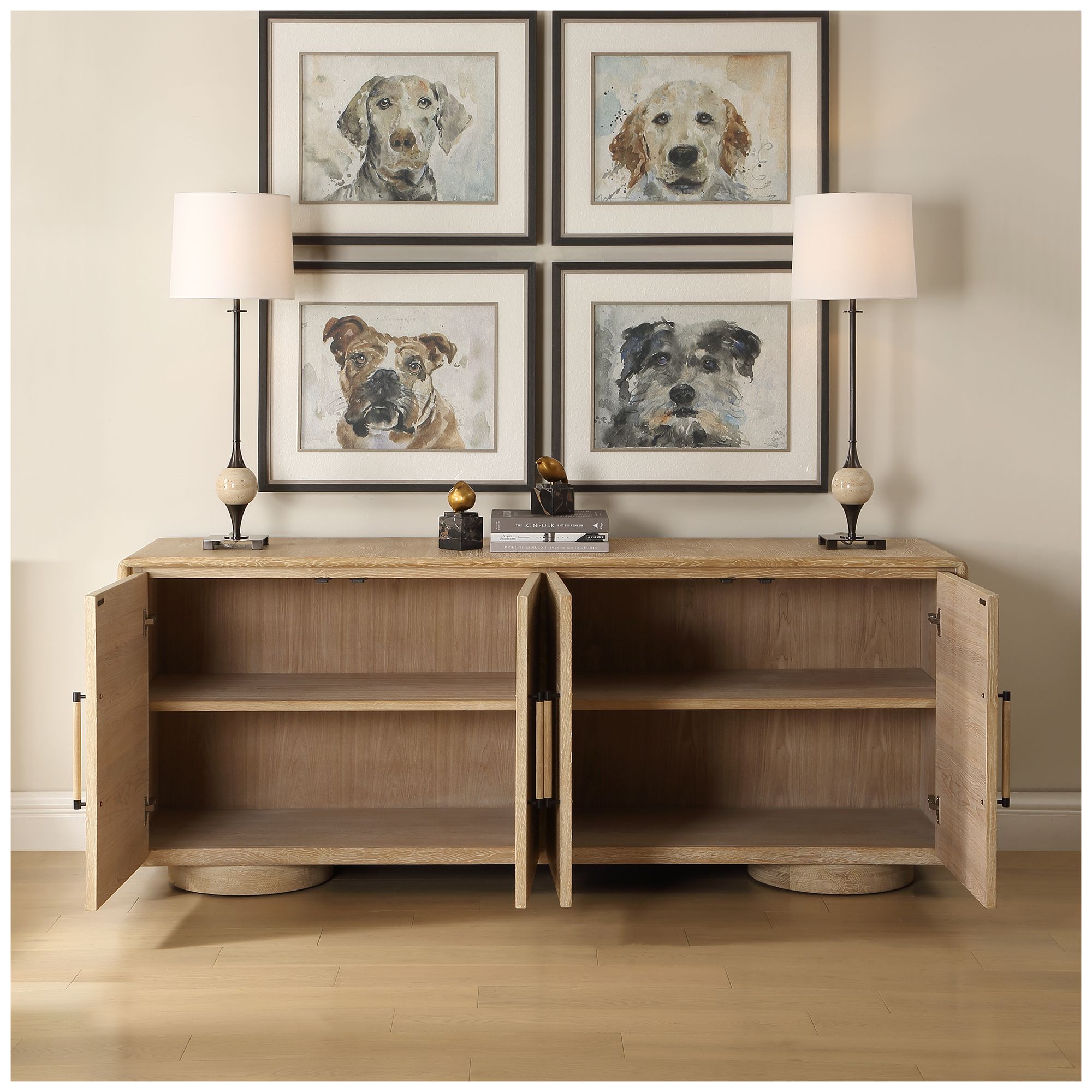 Image 4 Uttermost Evanston 78 3/4" Wide 4 Door Cabinet more views