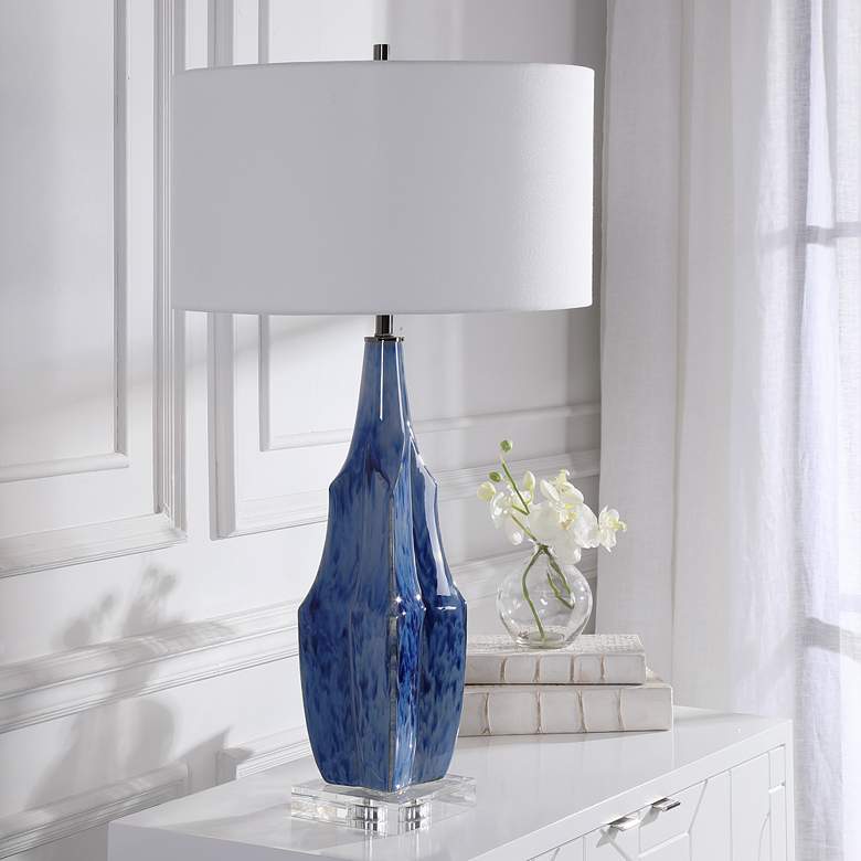 Image 7 Uttermost Everard 31" High Indigo Blue Glaze Porcelain Table Lamp more views