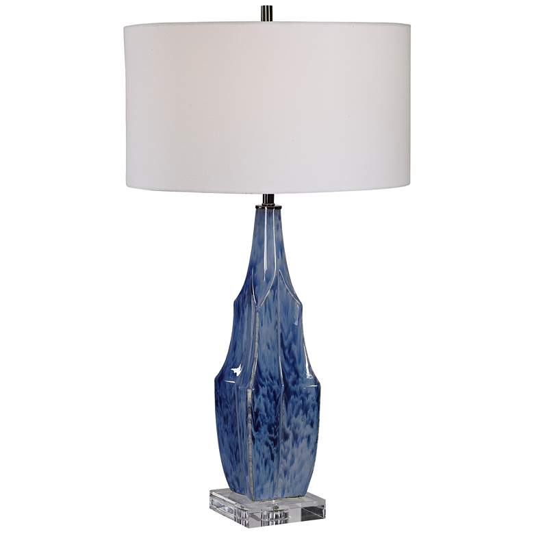 Uttermost Everard Indigo Blue Glaze Ceramic Table Lamp