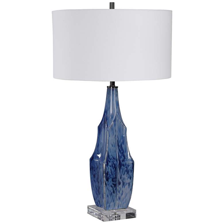 Uttermost Everard Indigo Blue Glaze Ceramic Table Lamp more views