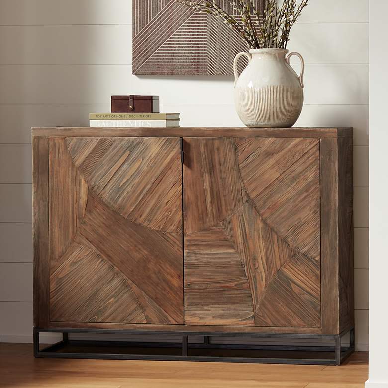 Image 2 Uttermost Evros 52 inch Wide Washed Walnut 2-Door Accent Cabinet