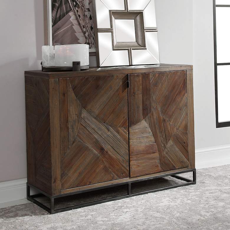 Image 4 Uttermost Evros 52 inch Wide Washed Walnut 2-Door Accent Cabinet more views