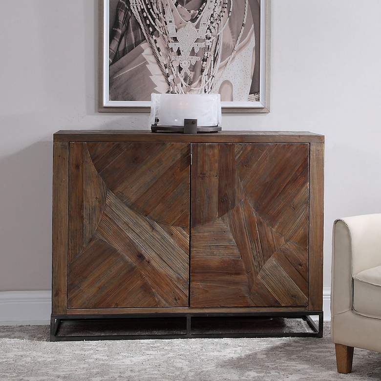 Image 5 Uttermost Evros 52" Wide Washed Walnut 2-Door Accent Cabinet more views