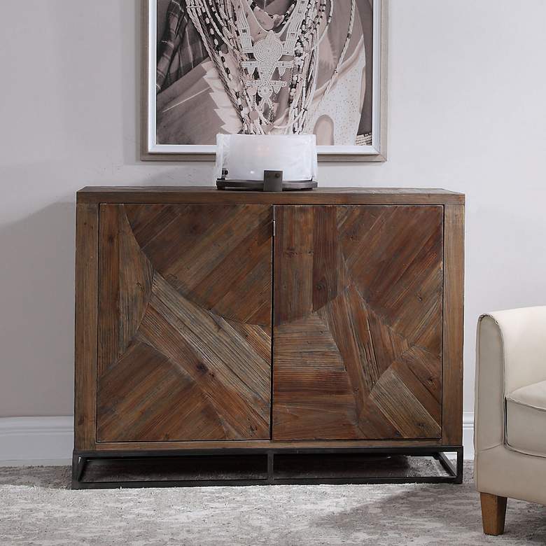 Image 5 Uttermost Evros 52 inch Wide Washed Walnut 2-Door Accent Cabinet more views