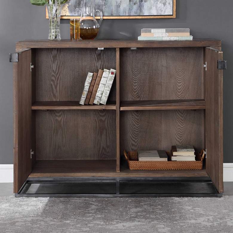 Image 6 Uttermost Evros 52" Wide Washed Walnut 2-Door Accent Cabinet more views
