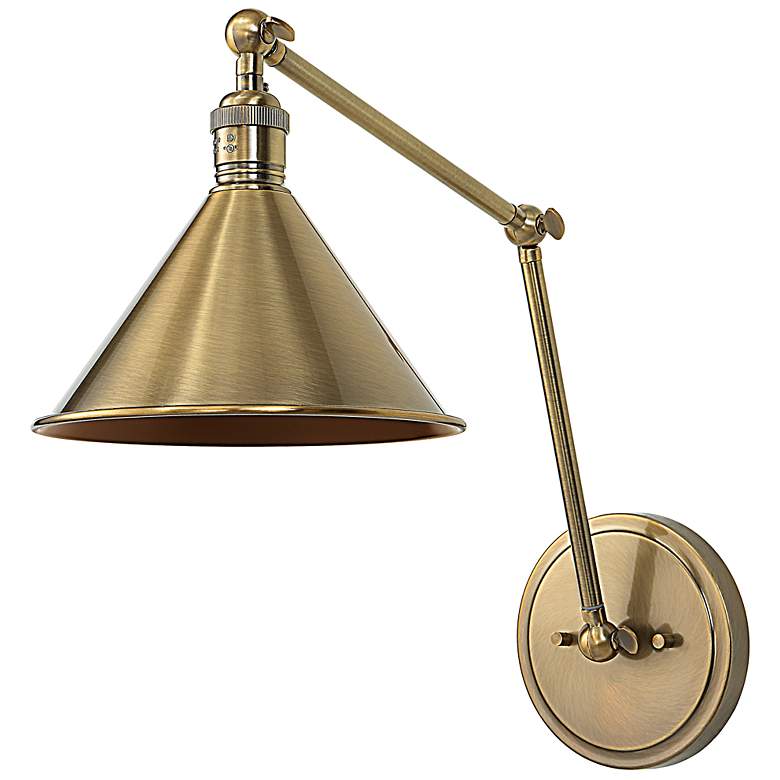 Image 1 Uttermost Exeter 28"H Antique Brass Adjustable Wall Sconce