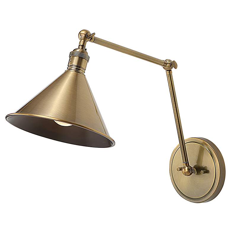 Image 2 Uttermost Exeter 28"H Antique Brass Adjustable Wall Sconce more views