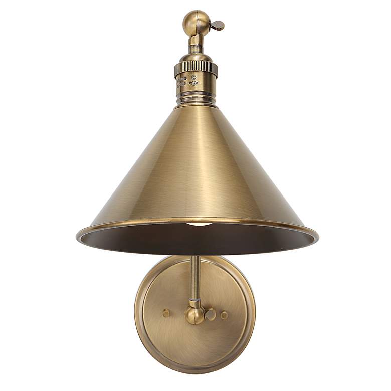 Image 3 Uttermost Exeter 28"H Antique Brass Adjustable Wall Sconce more views