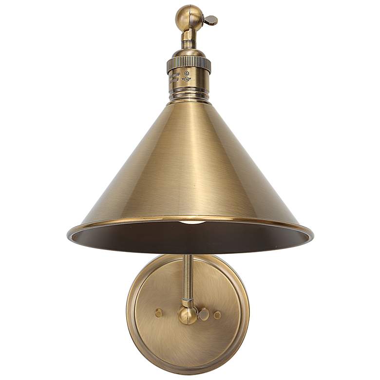 Image 5 Uttermost Exeter 28"H Antique Brass Adjustable Wall Sconce more views