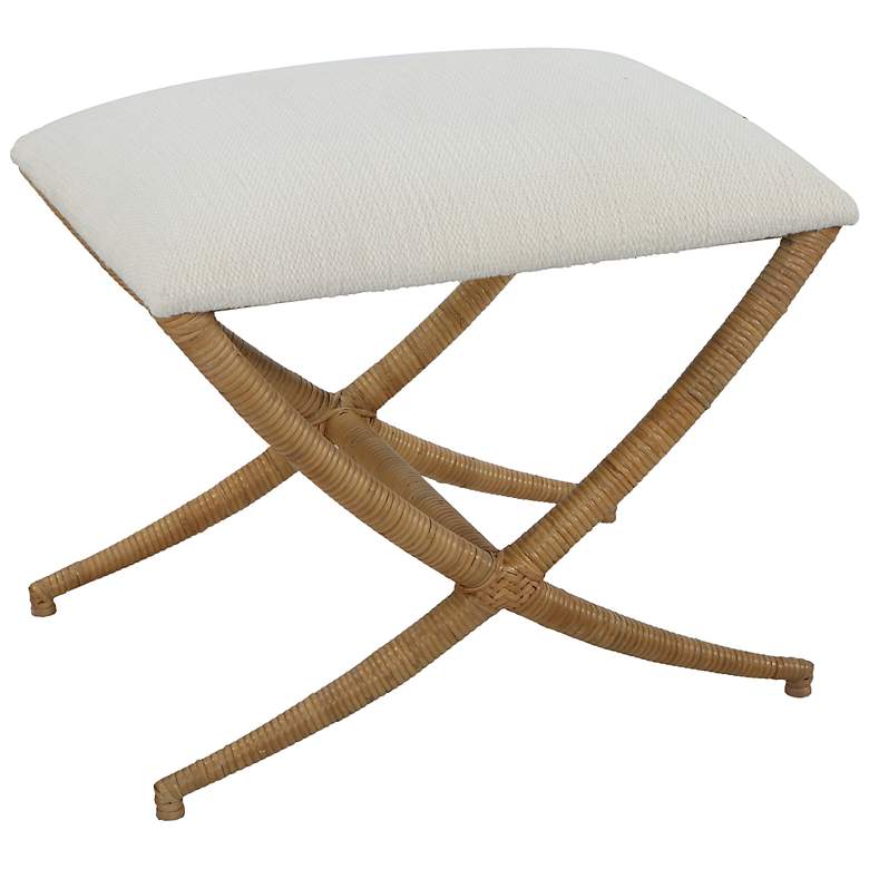 Image 4 Uttermost Expedition 23 1/2" Wide White Fabric Bench more views