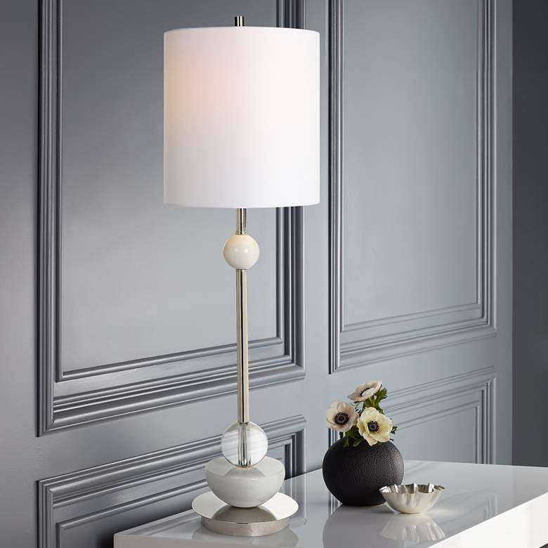 Image 1 Uttermost Exposition 33 1/2" Polished Nickel Iron Buffet Table Lamp