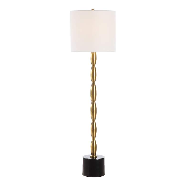 Image 2 Uttermost Ezra 37" High Antique Brass Metal Buffet Lamp