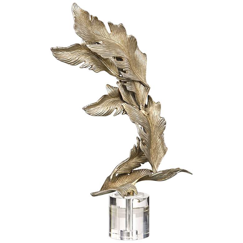 Image 2 Uttermost Fall Leaves 26 1/2"H Champagne Silver Sculpture
