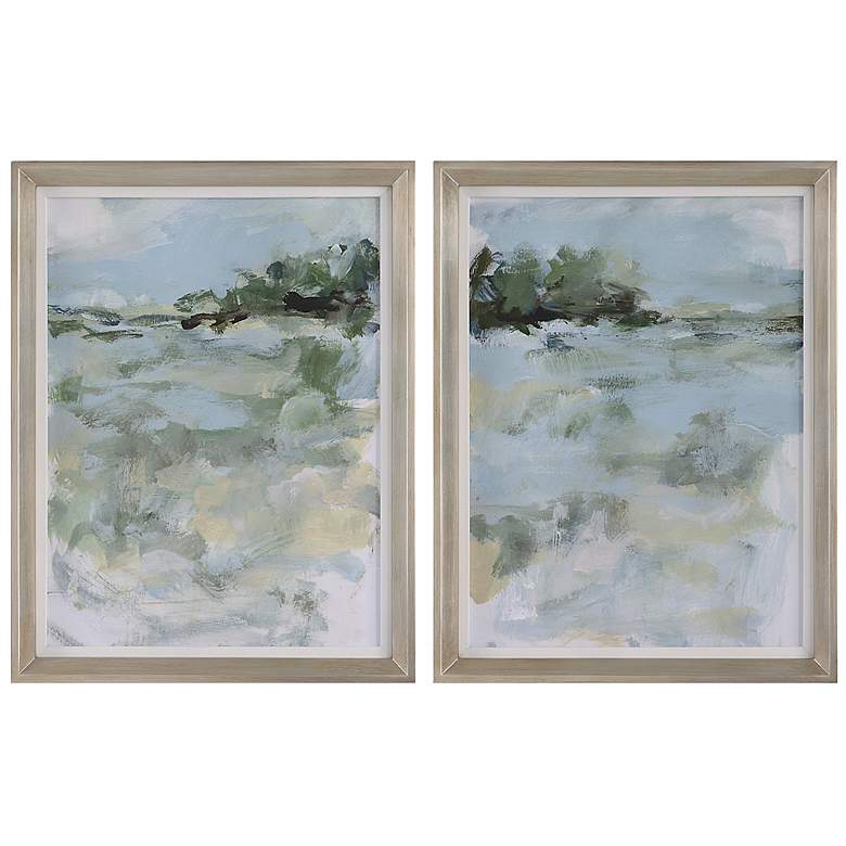 Image 1 Uttermost Far Away View 27 inch High 2-Piece Framed Wall Art Set