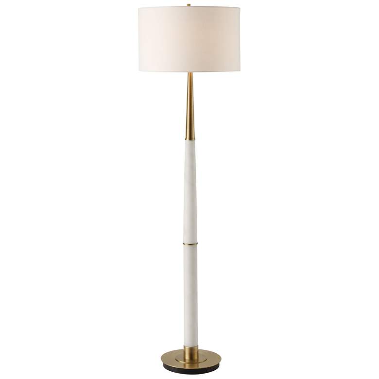 Image 1 Uttermost Faro 61 inch White Marble and Gold Modern Floor Lamp