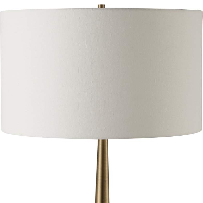 Image 5 Uttermost Faro White Marble and Brass Floor Lamp more views