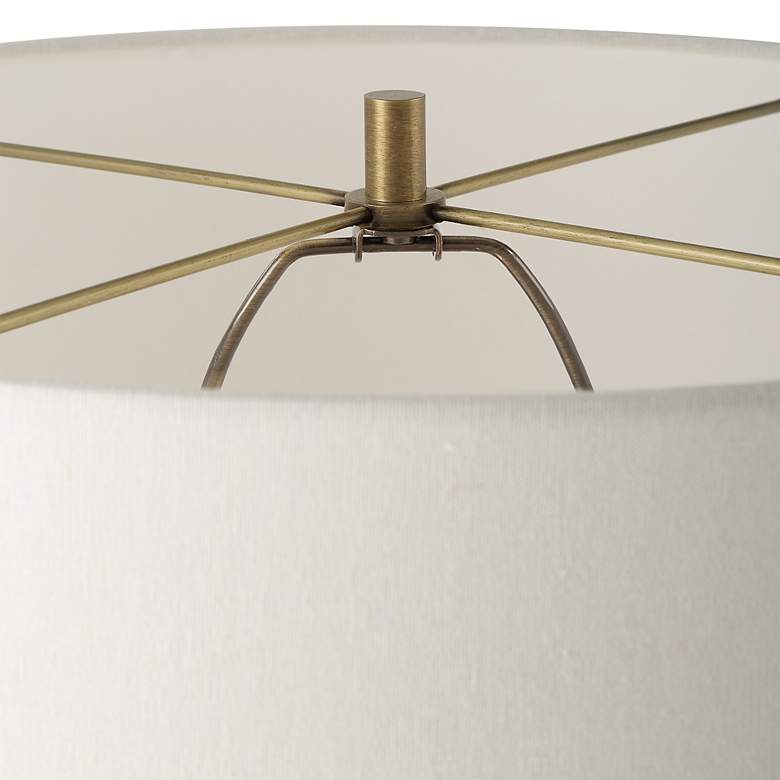 Image 6 Uttermost Faro White Marble and Brass Floor Lamp more views