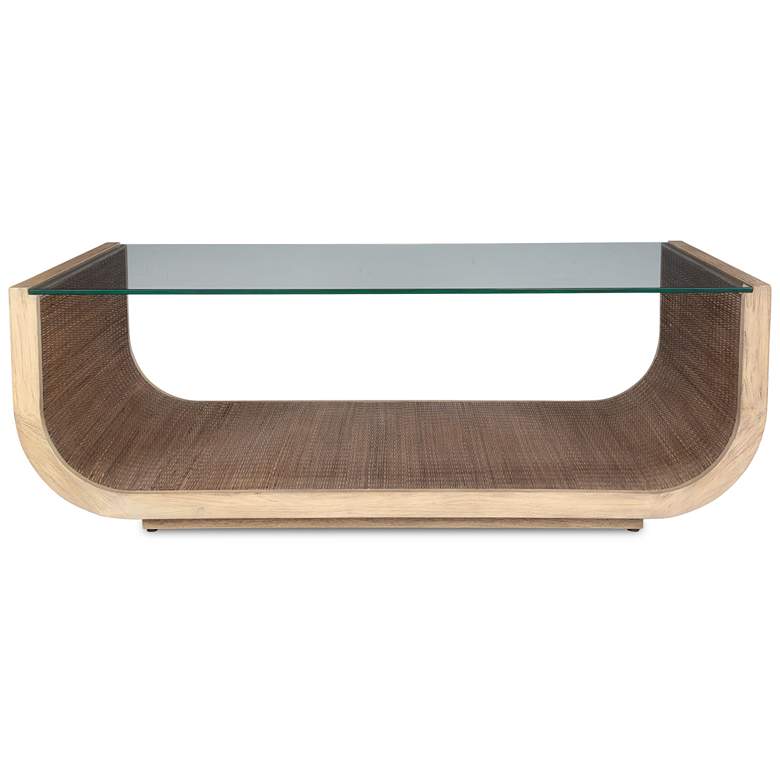 Image 2 Uttermost Farrington 53" Wide Wood Coffee Table with Glass Top