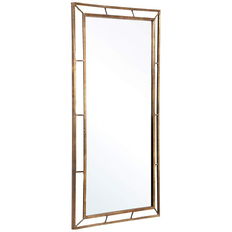 Image 2 Uttermost Farrow Brass Iron 28" x 56" Framed Wall Mirror