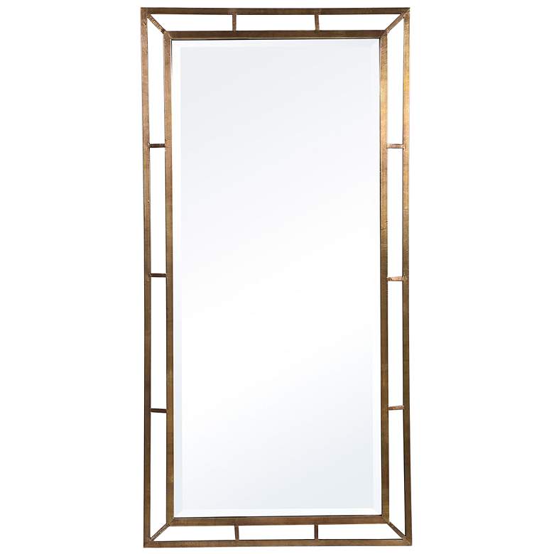 Image 2 Uttermost Farrow Brass Iron 28" x 56" Framed Wall Mirror