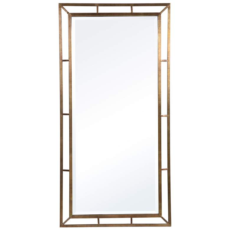 Image 4 Uttermost Farrow Brass Iron 28 inch x 56 inch Framed Wall Mirror more views