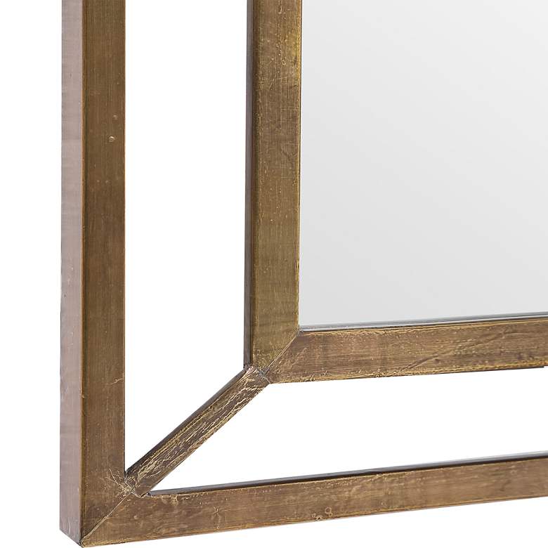 Image 5 Uttermost Farrow Brass Iron 28" x 56" Framed Wall Mirror more views