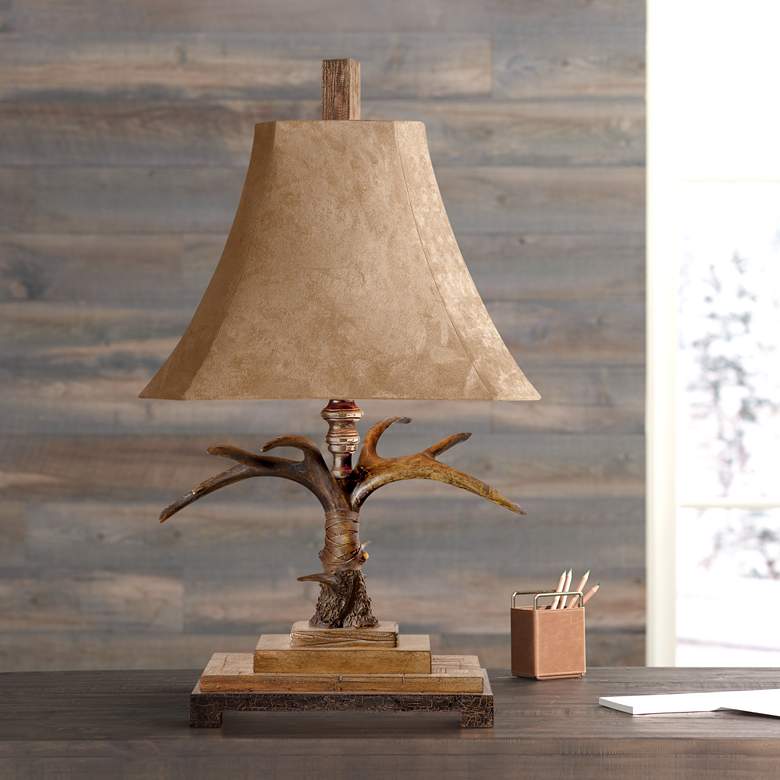 Uttermost Faux Antler Suede Table Lamp