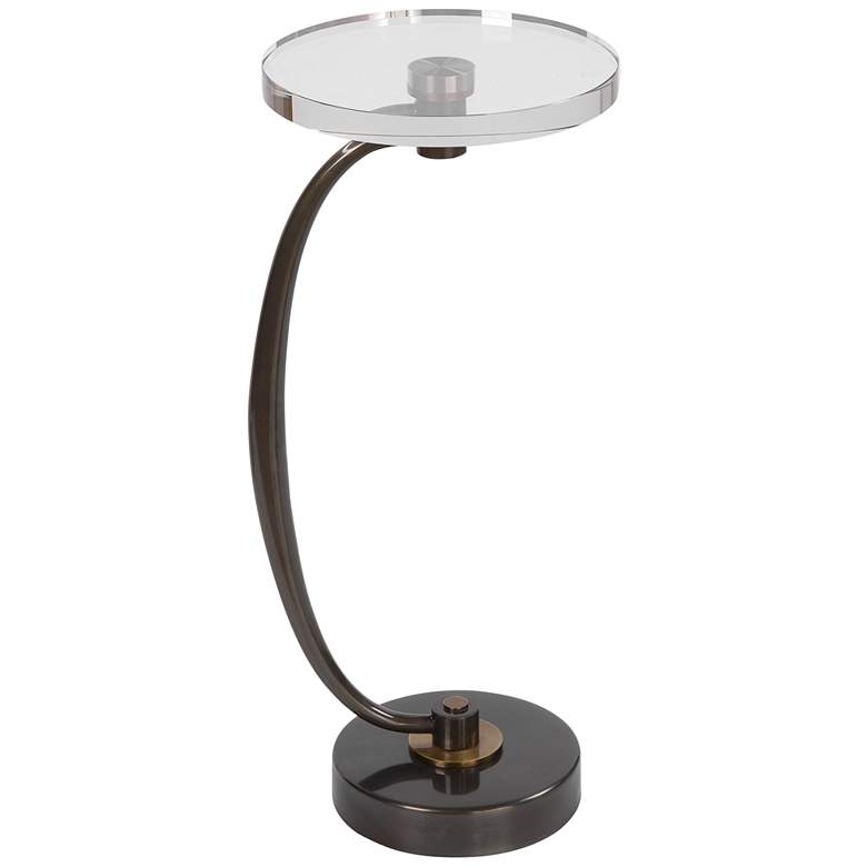 Image 2 Uttermost Fawn 12" Wide Dark Bronze Metal Round Drink Table