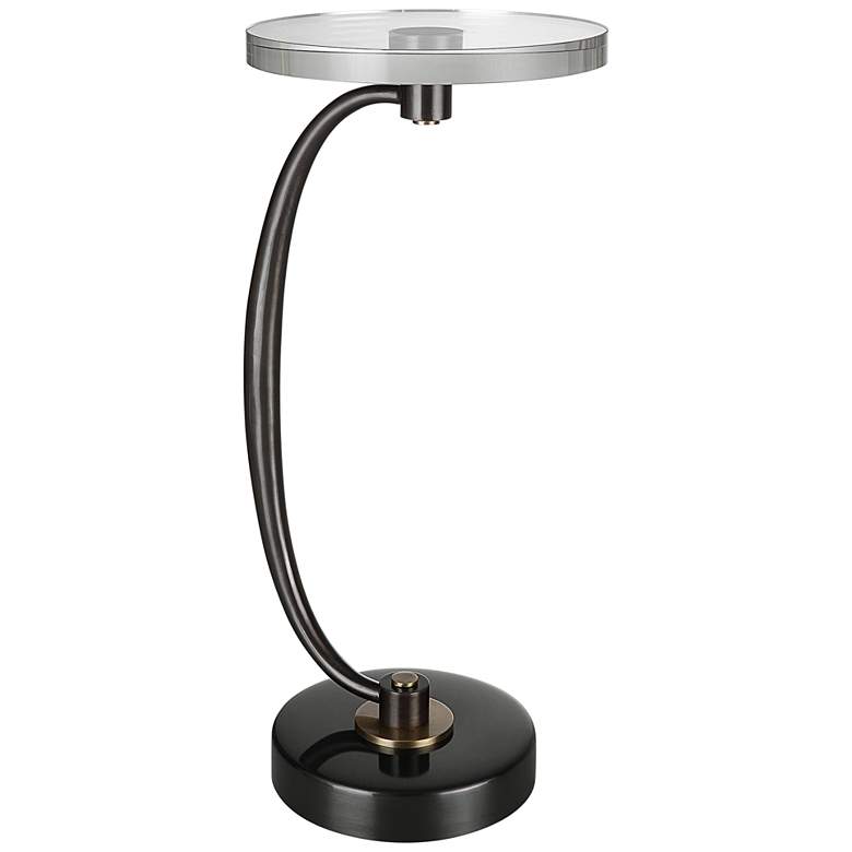 Image 5 Uttermost Fawn 12" Wide Dark Bronze Metal Round Drink Table more views
