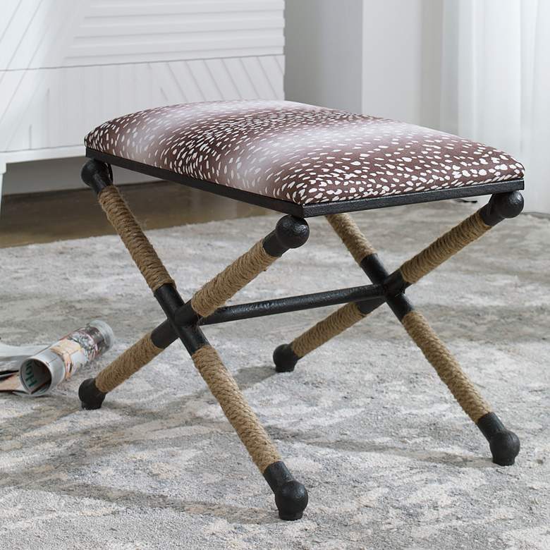 Image 1 Uttermost Fawn 23 1/2" Wide Neutral Fawn Printed Small Bench