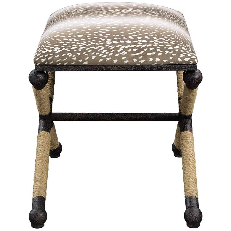 Image 6 Uttermost Fawn 23 1/2 inch Wide Neutral Fawn Printed Small Bench more views