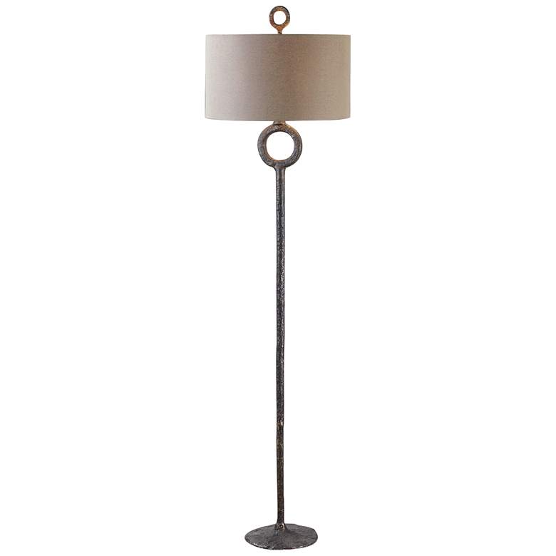 Image 2 Uttermost Ferro Aged Rust Brown Metal Stem Floor Lamp