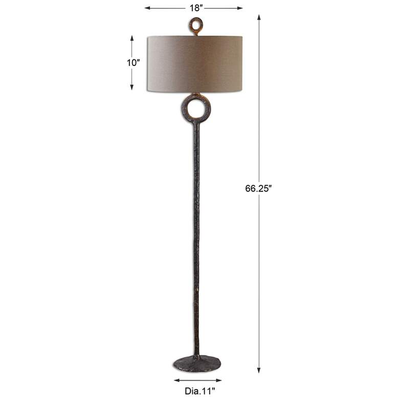 Image 3 Uttermost Ferro Aged Rust Brown Metal Stem Floor Lamp more views