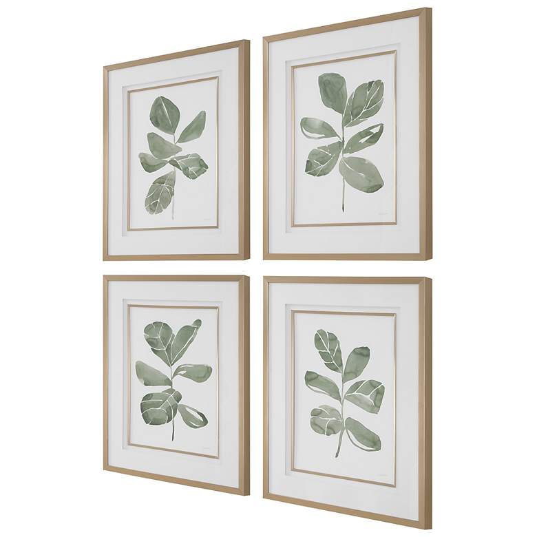 Image 4 Uttermost Fiddle Head Leaf 34" High 4-Piece Framed Prints more views