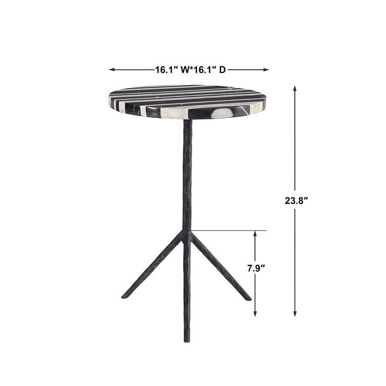 Image 5 Uttermost Fine Line 16 inch Wide Black and White Accent Table more views