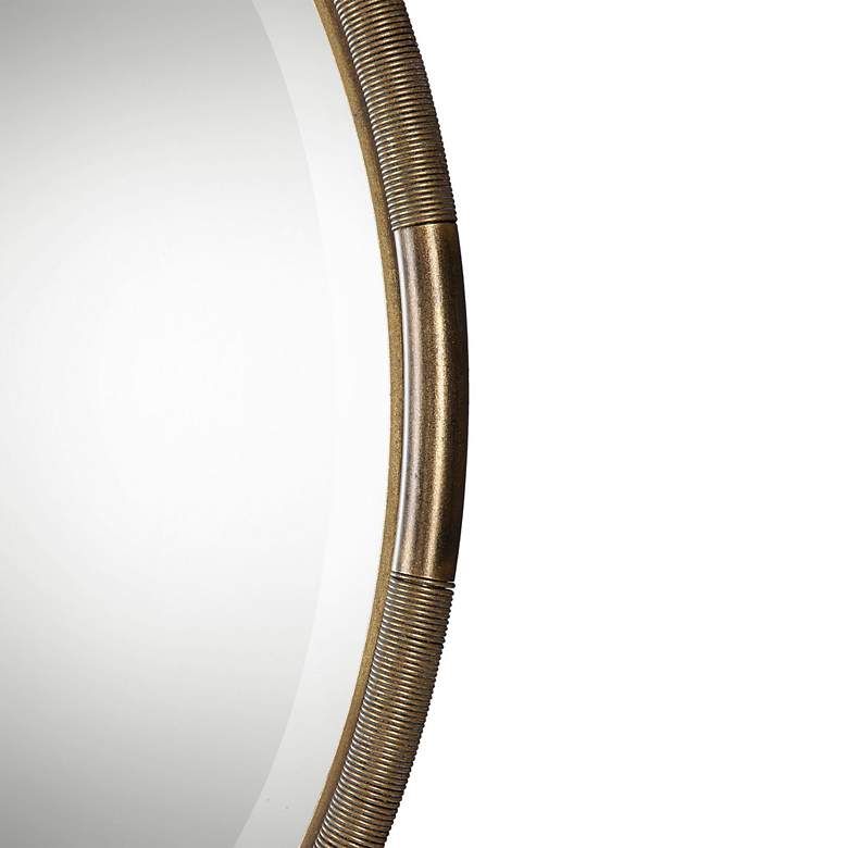 Image 3 Uttermost Finnick Antiqued Gold 35 3/4" Round Wall Mirror more views