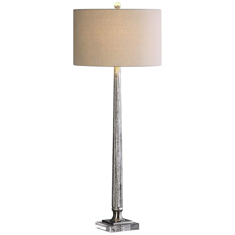 Image 1 Uttermost Fiona 39 inch Modern Mercury Glass Pillar Buffet Table Lamp