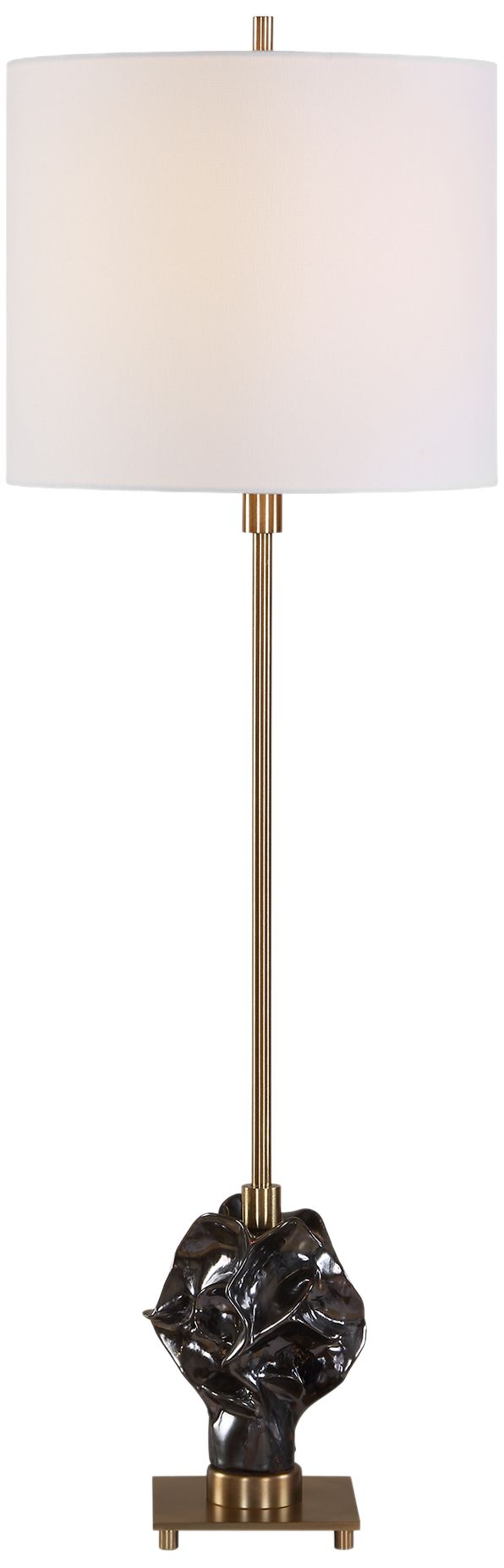 Image 2 Uttermost Fiori 36 3/4" Brass and Espresso Buffet Lamp