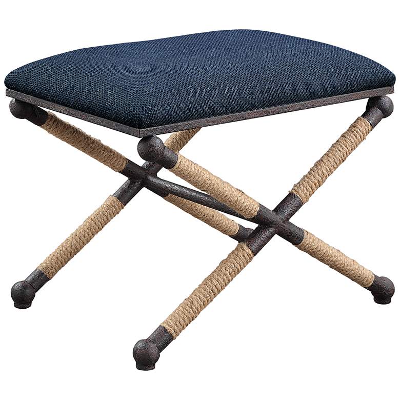 Image 2 Uttermost Firth 23 1/2" Wide Navy Blue Cotton Bench