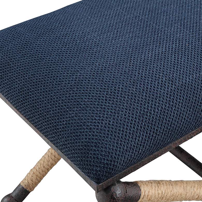 Image 5 Uttermost Firth 23 1/2" Wide Navy Blue Cotton Bench more views