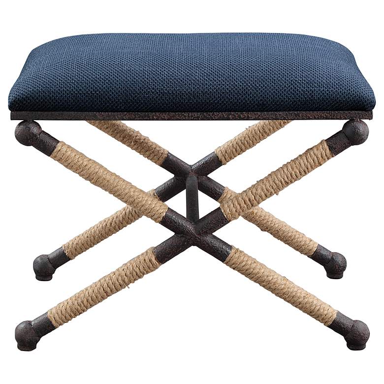 Image 6 Uttermost Firth 23 1/2" Wide Navy Blue Cotton Bench more views