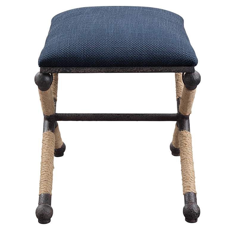 Image 6 Uttermost Firth 23 1/2 inch Wide Navy Blue Cotton Bench more views