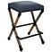 Uttermost Firth 27 3/4" Navy Blue Fabric Bar Stool