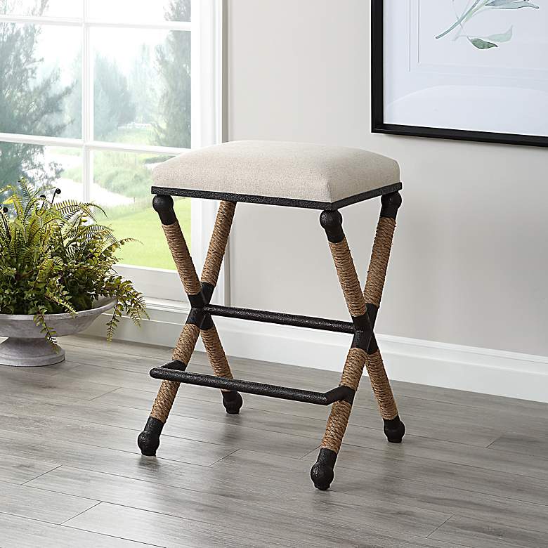 Image 1 Uttermost Firth 27 3/4" Rustic Iron Counter Stool