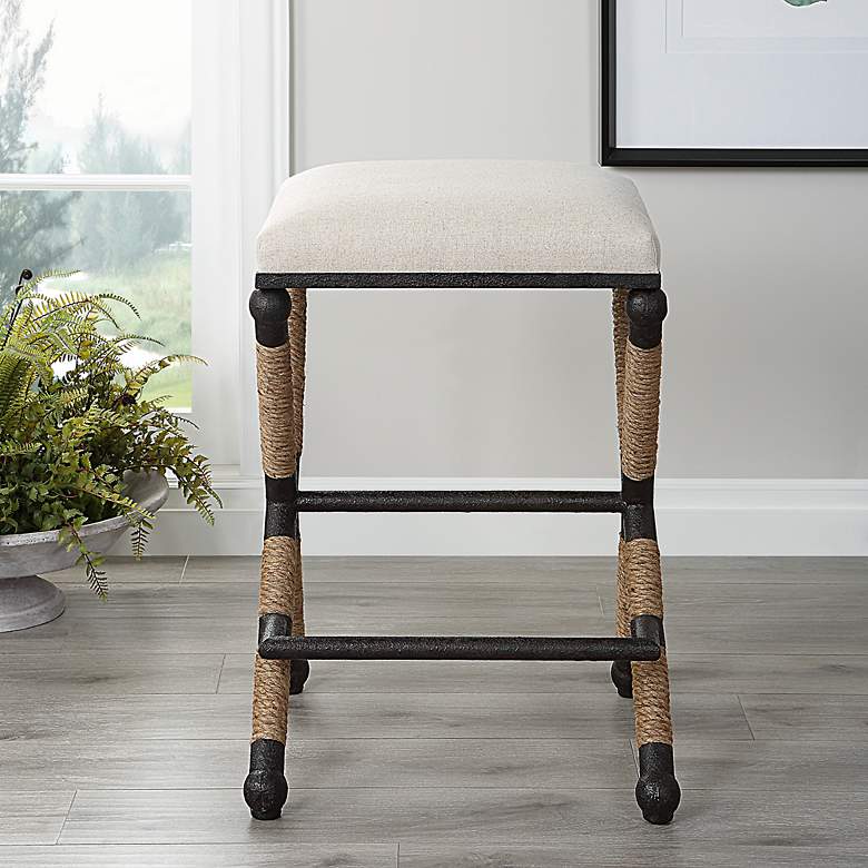Image 3 Uttermost Firth 27 3/4" Rustic Iron Counter Stool more views