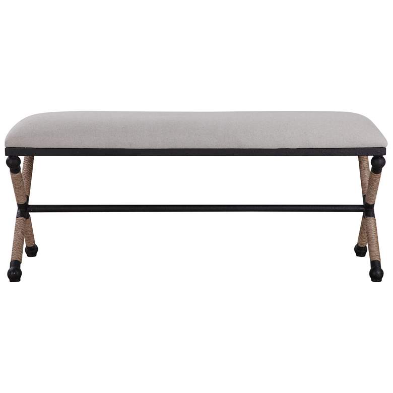 Image 3 Uttermost Firth 47 1/2" Wide Neutral Oatmeal Cotton Bench more views