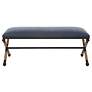 2_Uttermost Firth 47 1/2" Wide Rustic Iron Navy Blue Bench